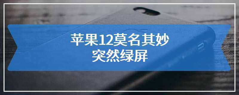 苹果12莫名其妙突然绿屏