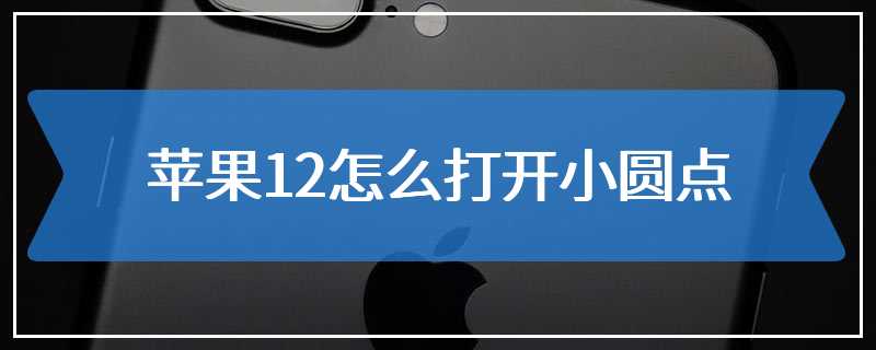 苹果12怎么打开小圆点