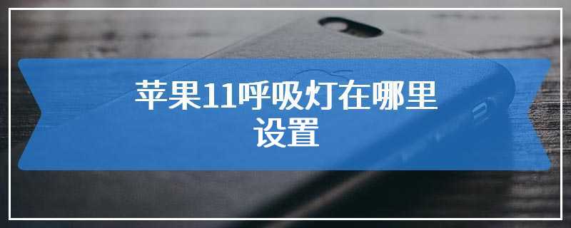 苹果11呼吸灯在哪里设置