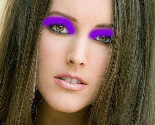 用PS怎么给美女照片加上紫色眼影效果(2)