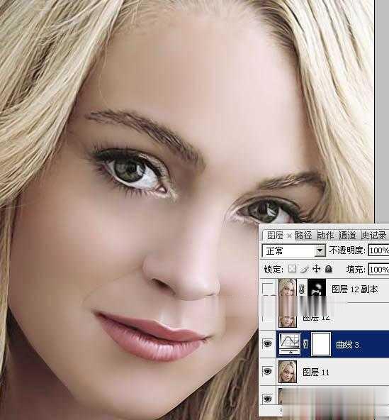 photoshop利用高斯模糊滤镜将满脸雀斑人物光滑磨皮教程(39)