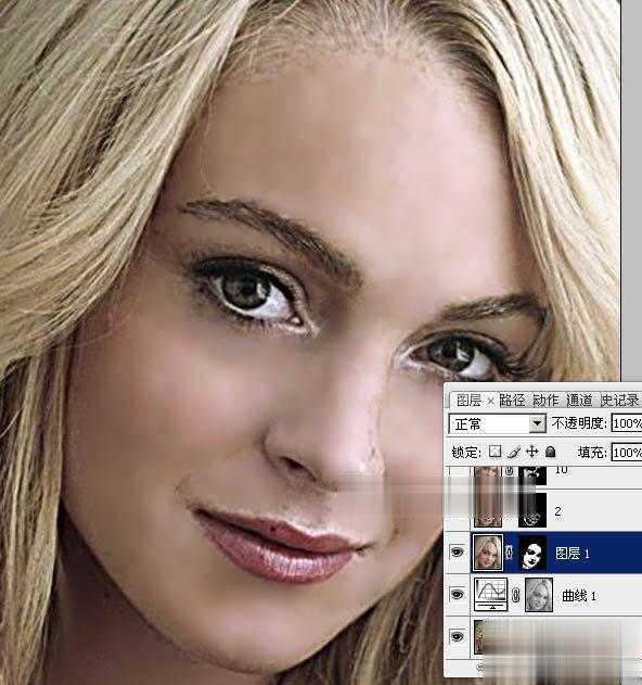 photoshop利用高斯模糊滤镜将满脸雀斑人物光滑磨皮教程(12)