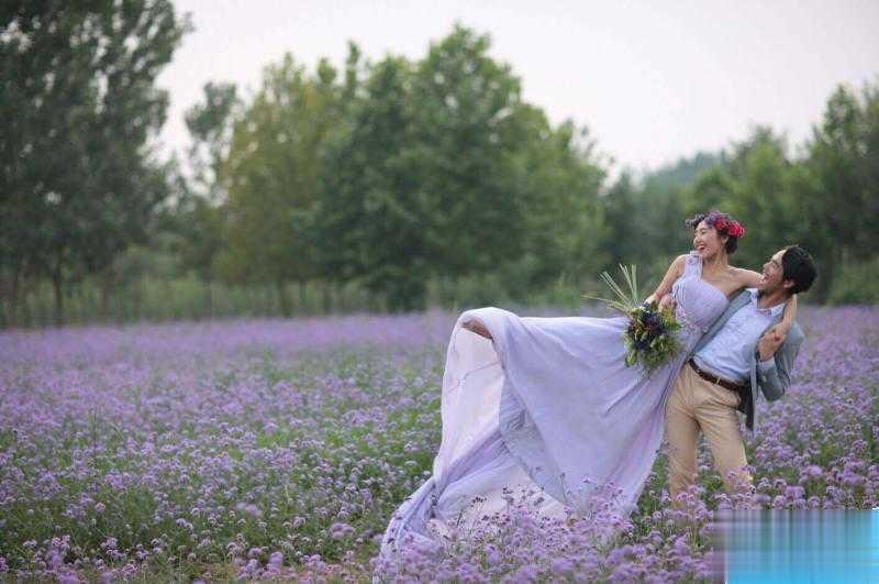 PS后期修饰薰衣草花海外景婚纱照(1)