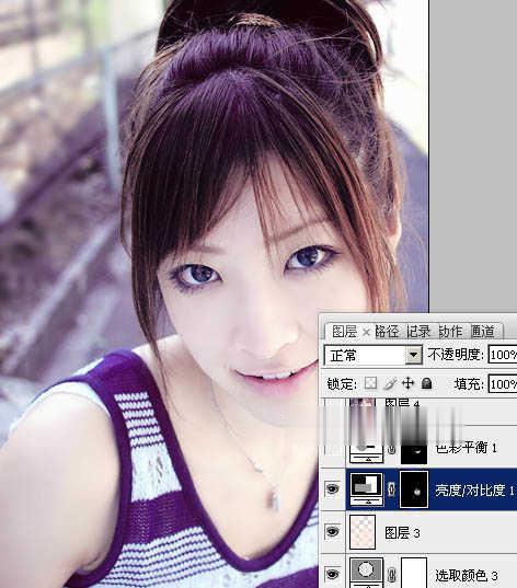 Photoshop如何为美女图片调制出粉嫩的淡紫色效果(17)