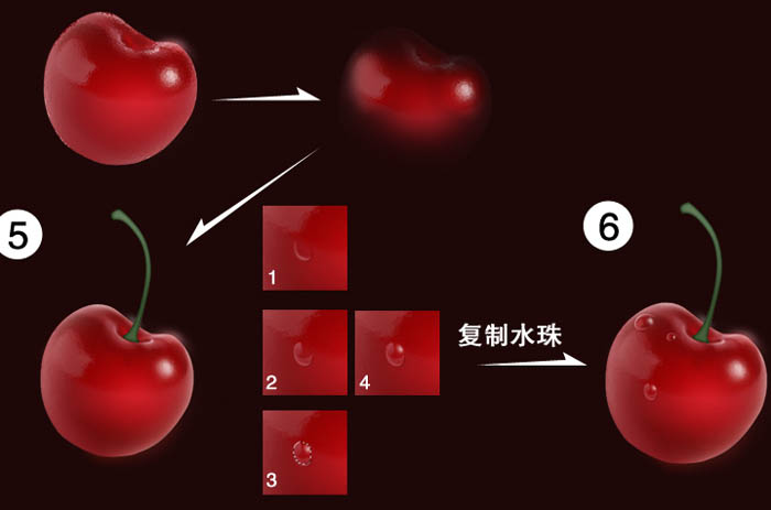 ps怎么制作鲜​嫩​的​樱桃(2)