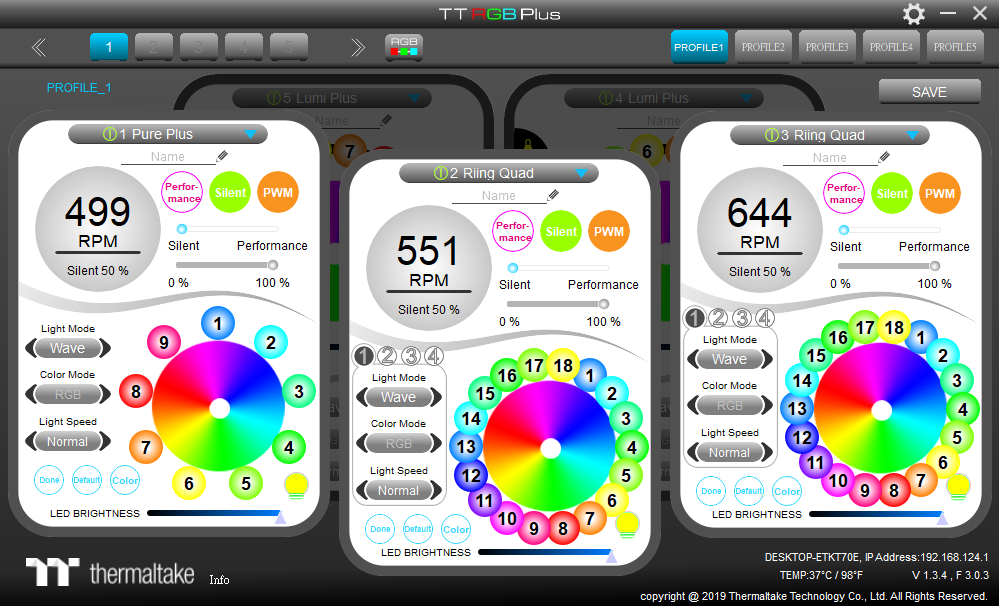 54 颗 LED、4 环灯效 Thermaltake Riing Quad 12 RGB 风扇(12)