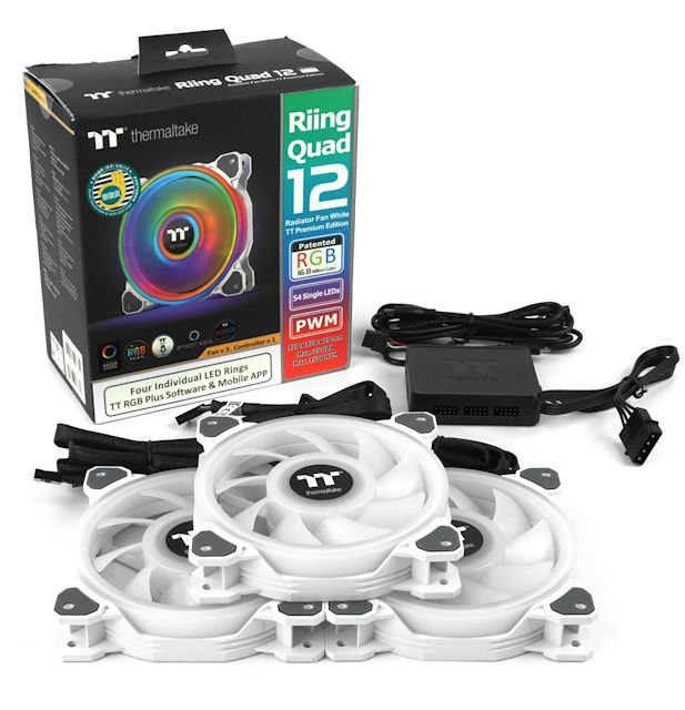 54 颗 LED、4 环灯效 Thermaltake Riing Quad 12 RGB 风扇(1)