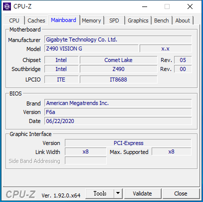 GIGABYTE Z490 VISION G