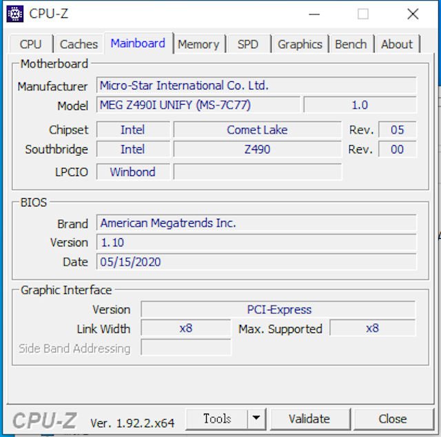 MSI MEG Z490I UNIFY