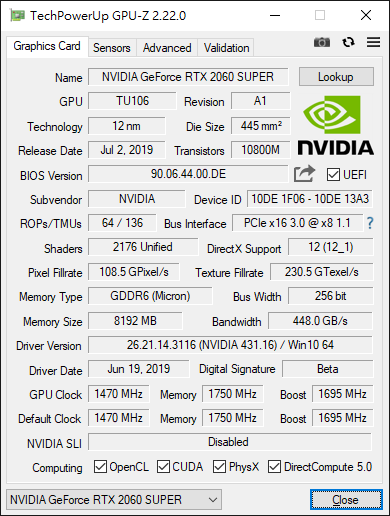 RTX 2060 SUPREME