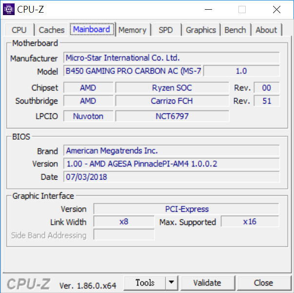 MSI B450 carbon