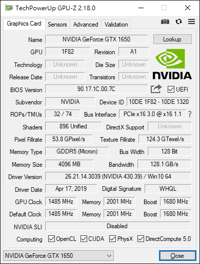 GTX1650