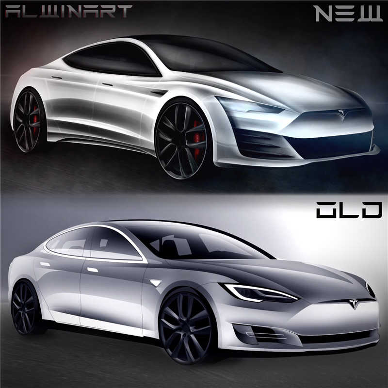 新一代 Tesla Model S 渲染图，外型更兇更恶(3)