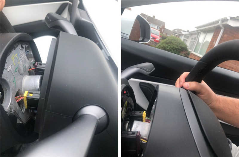 Tesla Model 3 驾驶途中軚盘甩出，车主吓呆：才买一个月(1)
