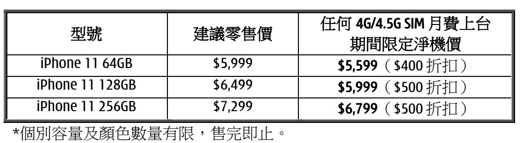 3HK 推 iPhone 11 限时折扣 净机最多减 $500!(1)