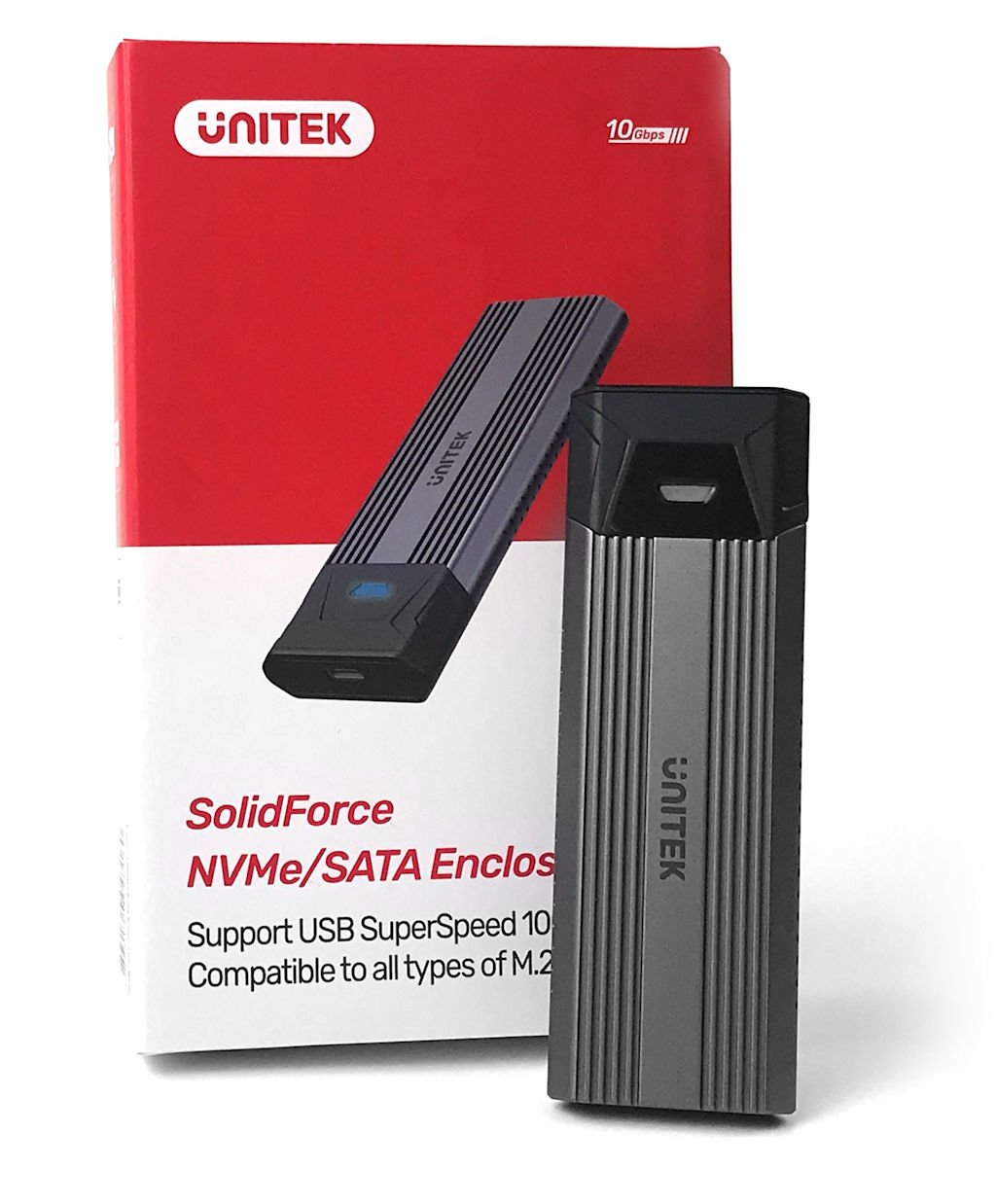 10Gbps 速度、铝金属散热 UNITEK SolidForce S1204B 外置 SSD 盒