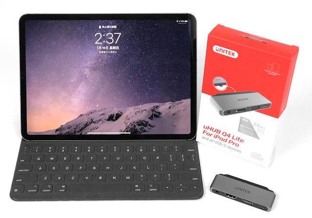 为 iPad Pro 扩展 I/O 功能 UNITEK uHUB Q4 Lite for iPad Pro