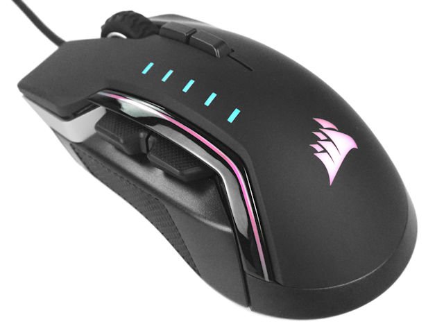 18,000 DPI、可换拇指握边 CORSAIR GLAIVE RGB PRO 电竞滑鼠