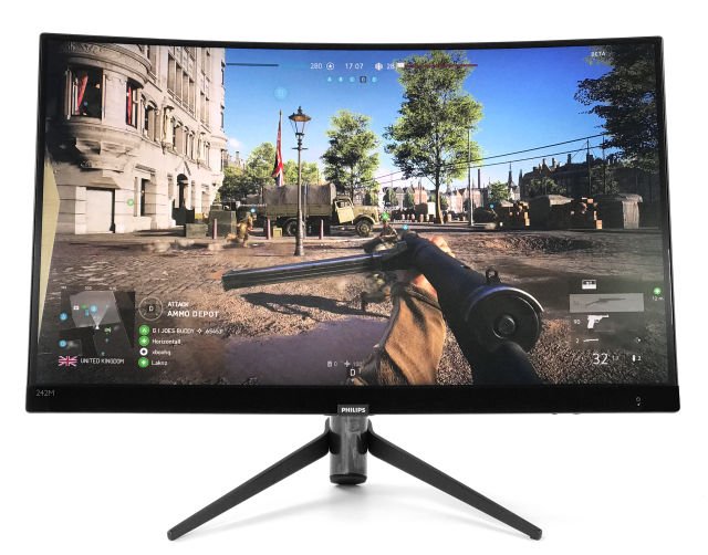 144Hz 曲面、VA 面板 PHILIPS Momentum 24吋 电竞显示器