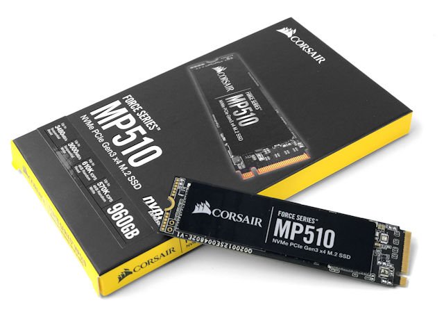 3.48GB/s 极速、610K IOPS  CORSAIR Force MP510 NVMe 960GB SSD
