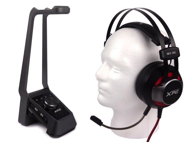 明确声音定位、支援虚拟 7.1 声道 ADATA EMIX H30 耳机 + SOLOX F30 耳机架