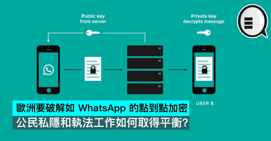 欧洲要破解如 WhatsApp 的点到点加密，公民私隐和执法工作如何取得平衡？