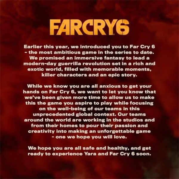 Ubisoft发布正式公告确认《极地战嚎6》延期发售