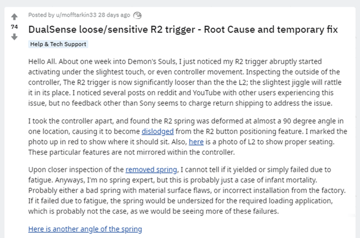 DualSense 控制器的触觉反馈功能故障、R2 键鬆动(2)