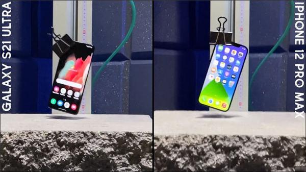 iPhone 12 Pro Max 对决三星 Galaxy S21 Ultra 跌落测试，究竟谁更耐摔？(5)
