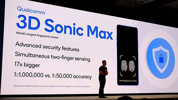 高通发布 3D Sonic Max 萤幕指纹技术　支援同时扫瞄两只指纹