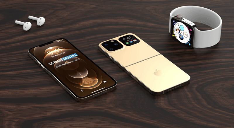 最新 iPhone Flip 折叠手机概念图！背面镜头旁边多一块小萤幕