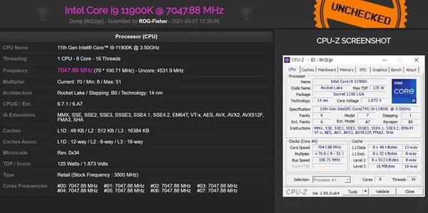 i9-11900K 超频极限 已有玩家成功超频到6.5GHz、7GHz？(1)