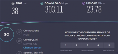 国外用户分享 Starlink 即便被雪覆盖也稳定运行，下载速度最高超过 300Mbps(1)