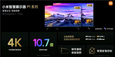 小米智慧显示器 P1 系列 50 型、55 型正式在台推出！55 型预购早鸟优惠价 17,499 元起(2)