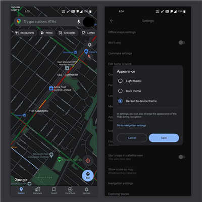 方便夜间观看　Android版Google地图将加入深色模式(1)