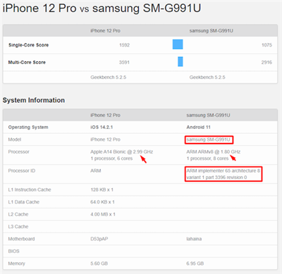 Samsung Galaxy S21 VS Apple iPhone 12 Pro(4)