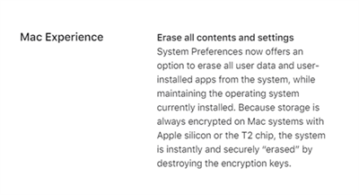 macOS Monterey 将提供清除所有内容和设定的选项