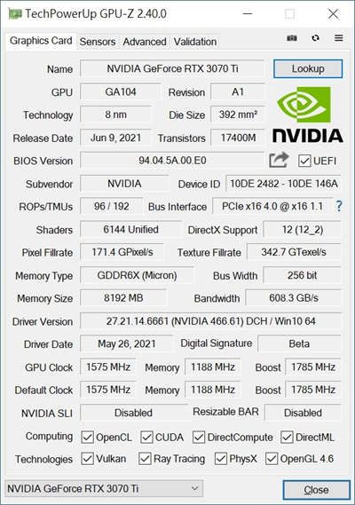 INNO3D GEFORCE RTX 3070 TI X3 OC 显卡测试 / 双卡槽三扇薄卡，DLSS 加持可 4K(19)