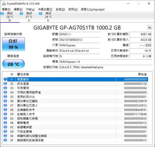 GIGABYTE AORUS Gen4 7000s SSD 1TB开箱测试(14)