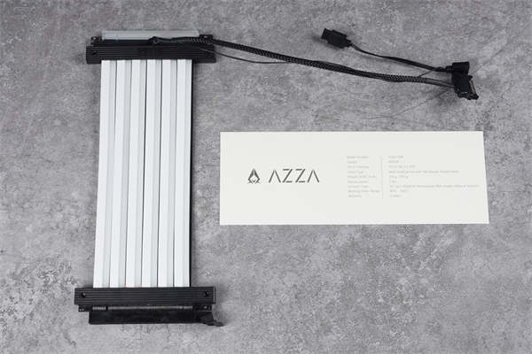 AZZA RGB GPU RISER CABLE发光PCIe延长线/大面积流水灯效超吸睛(3)