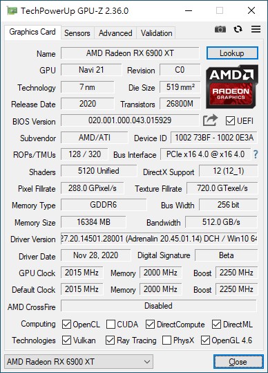 AMD Radeon RX 6900 XT测试报告/超频性高 矜持性价 期待优化(15)
