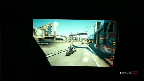 Elon Musk实车演示：Cyberpunk 2077在Tesla新款Model S上跑起来了