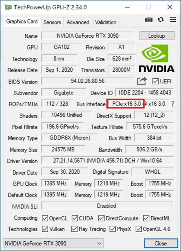 GIGABYTE GeForce RTX 3090 GAMING OC 24G开箱测试/性能攻顶、8K游戏应用的里程碑(32)