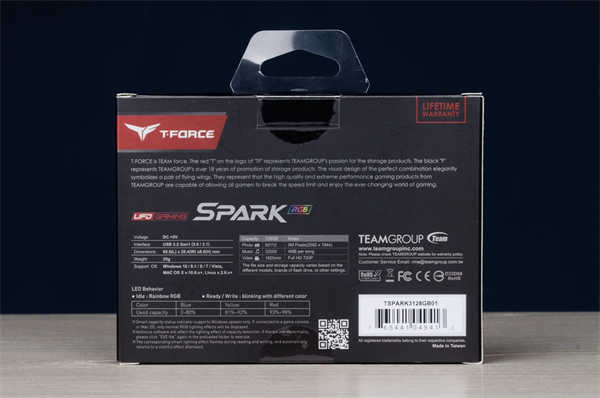 十铨 T-FORCE SPARK USB3.2 Gen1 128GB RGB随身碟/创新剩余容量灯效即时显示设计(2)