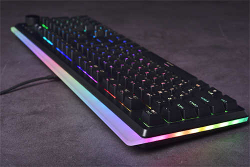 iRocks K71M RGB机械式键盘开箱/满版RGB、二色PBT键帽与智慧转轮(6)