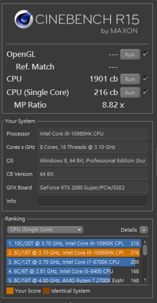 GIGABYTE AORUS 17X YB专业电竞笔电开箱测试/i9-10980HK、RTX 2080 SUPER、双330W变压器供电(44)