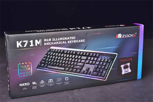 iRocks K71M RGB机械式键盘开箱/满版RGB、二色PBT键帽与智慧转轮(1)