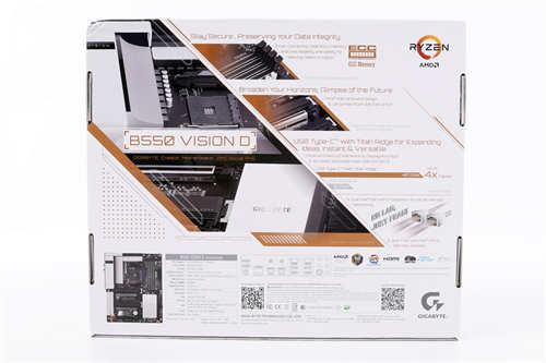 GIGABYTE B550 VISION D主机板开箱测试ft. Ryzen 7 4750G主白色系高颜质Thunderbolt3好迅速(2)