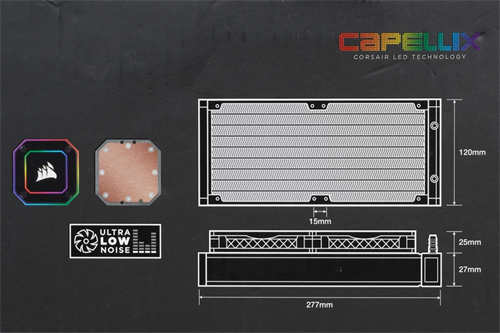 CORSAIR iCUE H100i ELITE CAPELLIX一体式水冷散热器/性能表现依旧，全新设计外型更亮(1)