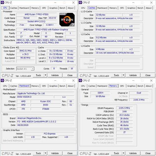 GIGABYTE B550 VISION D主机板开箱测试ft. Ryzen 7 4750G主白色系高颜质Thunderbolt3好迅速(38)